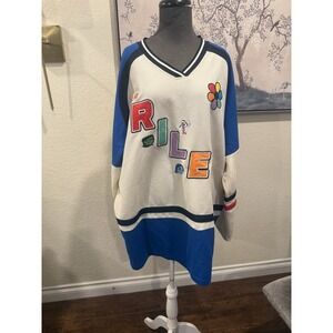 Pixar Inside Out Riley Joy 15 XL Hockey Jersey Blue White Disney